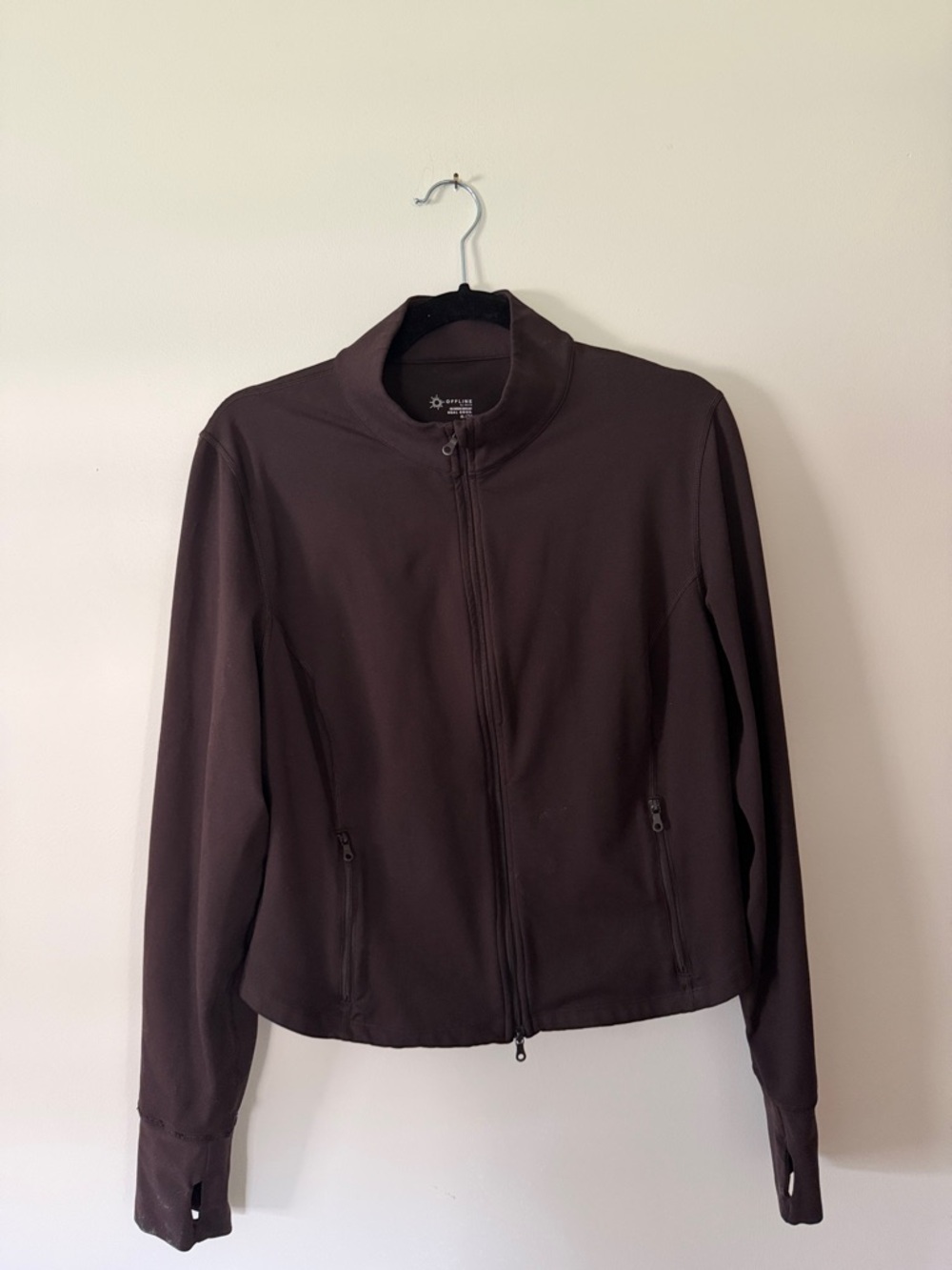 Offline by Aerie Brown Zip-Front athletic Jacket